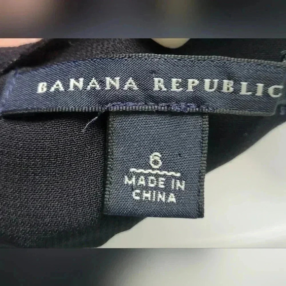 Banana Republic ruffled front silk dress, sleeveless, black, size 6 - Picture 4 of 9